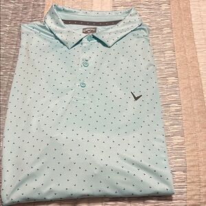 Callaway Men's Aqua Polo Shirt with Pattern